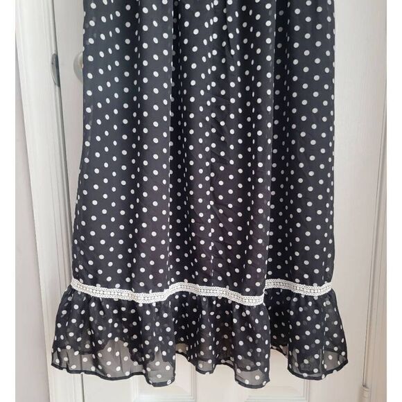 Simple Retro Polkadot Prink Mock Neck Dress S - Picture 11 of 13